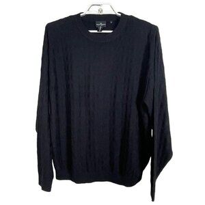 Hickey Freeman Sport Silk Crew Neck‎ Pullover Sweater Diamond Print Size L